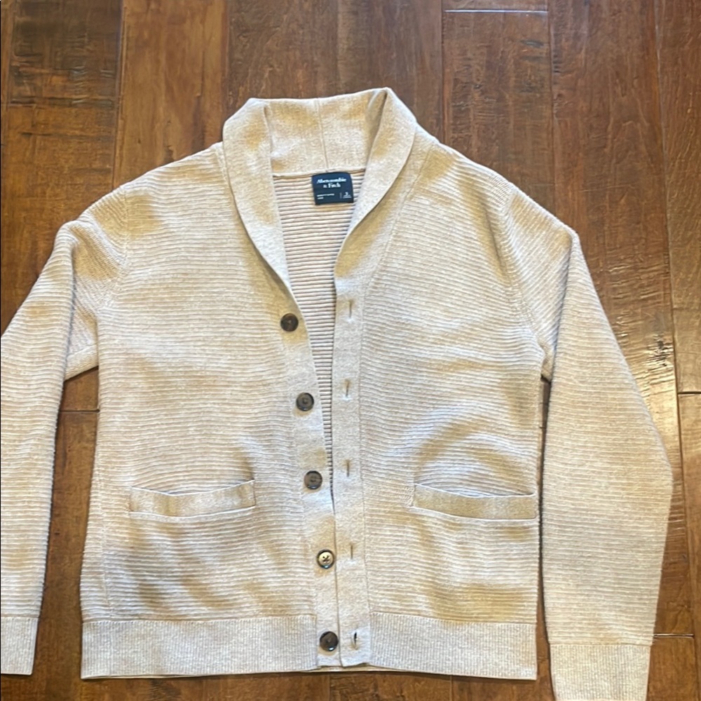Abercrombie & Fitch Beige Cardigan Sweater